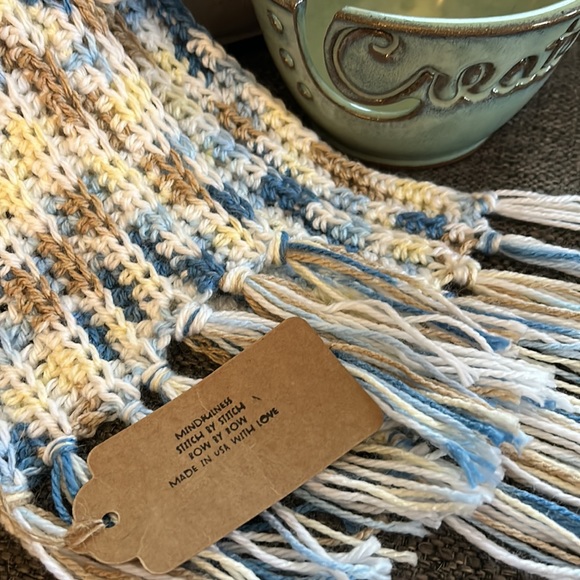 “Little Boy Blue” A gorgeous scarf lovingly made by hand in the USA! - Picture 3 of 3